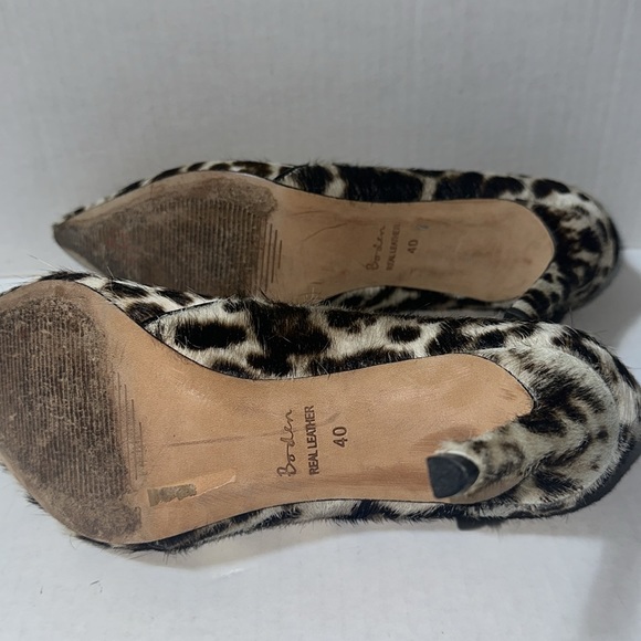 BODEN Leopard Print Pumps Court Wave Calf Hair Leather Pointed Toe - Picture 6 of 8
